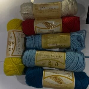 Vintage 6 Skeins 100% Acrylic Rug Yarn Sears, 3 ply Made In USA 1 3/4 Oz Each
